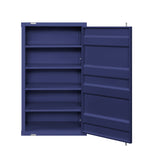 Benzara Industrial Style Metal Chest with Recessed Door Front, Blue BM204625 Blue Metal BM204625