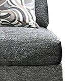 Benzara Chenille Fabric Upholstered Armless Chair with Pillow, Dark Gray BM204648 Gray Chenille Fabric and Wood BM204648