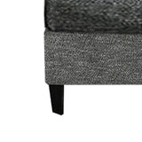 Benzara Chenille Fabric Upholstered Armless Chair with Pillow, Dark Gray BM204648 Gray Chenille Fabric and Wood BM204648