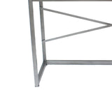 Benzara Wooden Console Table with Metal Base and 3 Drawers, Brown and Silver BM204723 Black and Gray MDF and Metal BM204723