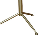 Benzara Round Wooden Side Table with Tripod Base, Large, Gold and Gray BM204738 Gray and Gold Wood and Metal BM204738