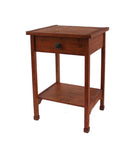 Benzara Rustic Wooden End Table with 1 Drawer and 1 Bottom shelf, Brown BM204746 Brown Wood BM204746
