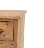 Benzara Wooden Storage Cabinet with 3 Drawers and Turned Legs, Brown BM204752 Brown Wood BM204752