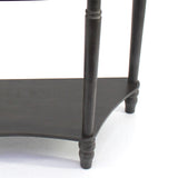 Benzara Wooden Console Table with 1 Bottom Shelf and Arched Details, Black BM204761 Black Wood BM204761