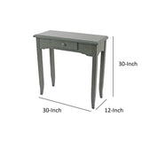 Benzara Wooden Console Table with 1 Drawer and Flared Leg Support, Gray BM204768 Gray Wood BM204768