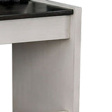 Benzara Wooden Counter Height Bench with Lift Top Seat, White and Black BM204861 Black and White Wood BM204861