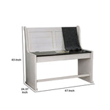 Benzara Wooden Counter Height Bench with Lift Top Seat, White and Black BM204861 Black and White Wood BM204861