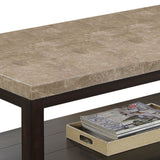 Benzara Transitional Coffee Table with Genuine Marble Top, Brown BM205319 Brown Wood, Veneer and Marble BM205319