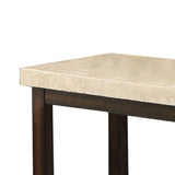 Benzara Transitional Sofa Table with Genuine Marble Top, Brown BM205328 Brown Wood, Veneer and Marble BM205328