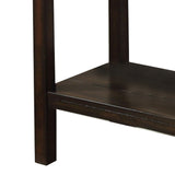 Benzara Transitional Sofa Table with Genuine Marble Top, Brown BM205328 Brown Wood, Veneer and Marble BM205328