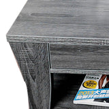 Benzara Low Rise Coffee Table with Drawers and Bottom Shelves, Gray BM205339 Gray Wood and Metal BM205339