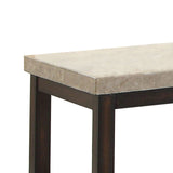 Benzara Transitional End Table with Genuine Marble Top, Brown BM205350 Brown Wood, Veneer and Marble BM205350