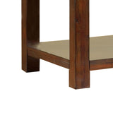 Benzara Square Shaped End Table with Open Bottom Shelf, Brown BM205366 Brown Wood and Veneer BM205366