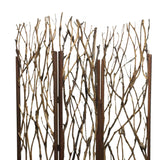 Benzara 3 Panel Contemporary Foldable Wood Screen with Tree Branches, Brown BM205387 Brown Wood BM205387