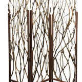 Benzara 3 Panel Contemporary Foldable Wood Screen with Tree Branches, Brown BM205387 Brown Wood BM205387