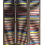 Benzara 3 Panel Modern Style Foldable Wooden Shutter Screen, Multicolor BM205388 Multicolor Wood BM205388