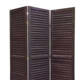 Benzara 3 Panel Foldable Wooden Shutter Screen with Straight Legs, Black BM205392 Black Wood BM205392