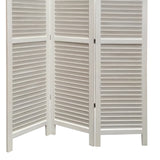 Benzara 3 Panel Foldable Wooden Shutter Screen with Straight Legs, White BM205398 White Wood BM205398