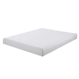 Full Size Mattress with Patterned Fabric Upholstery, White