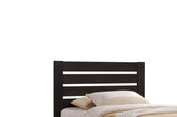 Benzara Contemporary Style Wooden Twin Size Bed with Slatted Headboard, Brown BM205567 Brown Wood and Metal BM205567