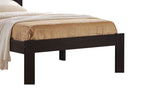 Benzara Contemporary Style Wooden Twin Size Bed with Slatted Headboard, Brown BM205567 Brown Wood and Metal BM205567