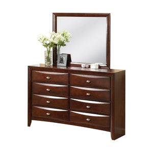 Benzara Contemporary Rectangular Mirror with Wooden Frame, Brown and Silver BM205569 Brown and Silver Wood and Mirror BM205569