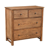 Benzara Four Drawer Transitional Style Chest with Wood Grain Details, Brown BM205698 Brown Wood BM205698