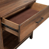 Benzara Two Tone Nightstand with 1 Drawer and 1 Open Compartment, Brown BM205706 Brown Wood BM205706