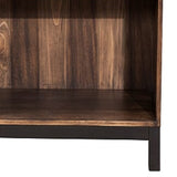 Benzara Two Tone Nightstand with 1 Drawer and 1 Open Compartment, Brown BM205706 Brown Wood BM205706