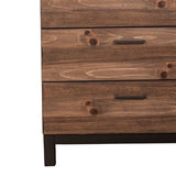 Benzara Transitional Style Wooden Chest with 3 Drawers, Small, Brown BM205708 Brown Wood BM205708