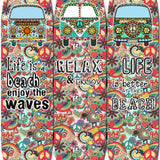 Benzara Beach Themed Surfboard Shaped 3 Panel Room Divider, Multicolor BM205778 Multicolor Wood and Metal BM205778