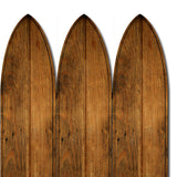 Benzara Plank Style Surfboard Shaped 3 Panel Wooden Room Divider, Brown BM205782 Brown Wood and Metal BM205782