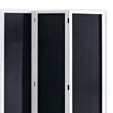 Benzara Chalkboard and Wooden 3 Panel Room Divider, Black and White BM205784 Black and White Wood, Slate and Metal BM205784