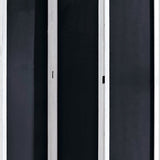 Benzara Chalkboard and Wooden 3 Panel Room Divider, Black and White BM205784 Black and White Wood, Slate and Metal BM205784