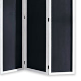 Benzara Chalkboard and Wooden 3 Panel Room Divider, Black and White BM205784 Black and White Wood, Slate and Metal BM205784