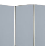 Benzara Accordion Style Fabric Upholstered 3 Panel Room Divider, Gray BM205793 Gray Metal and Fabric BM205793