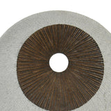 Benzara Round and Ribbed Double Layer Sandstone Wall Art, Large, Brown and Gray BM205829 Brown and Gray Sandstone BM205829