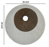 Benzara Round and Ribbed Double Layer Sandstone Wall Art, Large, Brown and Gray BM205829 Brown and Gray Sandstone BM205829