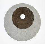 Round and Ribbed Double Layer Sandstone Wall Art, Large, Brown and Gray