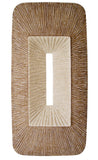 Rectangular Sandstone Wall Decor with Ribbed Details, Large, Brown and Beige