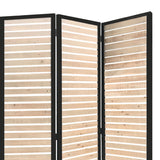 Benzara Metal Framed 3 Panel Screen with Wooden Horizontal Inset, Black & White BM205867 Black & White Wood, Metal BM205867