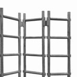 Benzara Contemporary 3 Panel Wooden Screen with Ladder Design, Gray BM205871 Gray Wood BM205871