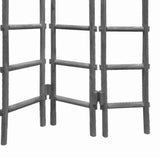 Benzara Contemporary 3 Panel Wooden Screen with Ladder Design, Gray BM205871 Gray Wood BM205871