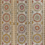 Benzara Royal 3 Panel Metal Screen with Decorated Gem Design, Multicolor BM205875 Multicolor Metal BM205875