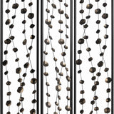 Benzara Transitional 3 Panel Metal Screen with Intricate Flower Design, Black BM205892 Black Metal BM205892