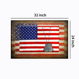 Benzara Canvas American Flag with Necklace Wall Print, Large, Multicolor BM205900 Multicolor Wood, Fabric BM205900