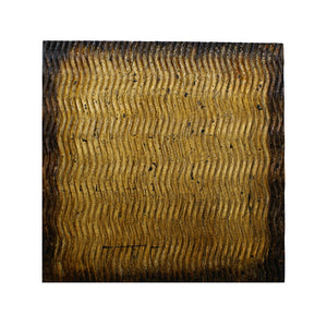 Benzara Modern Style Wood Wall Decor with Patterned Carving, Small, Gold & Brown BM205906 Gold & Brown Wood BM205906