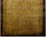 Benzara Modern Style Wood Wall Decor with Patterned Carving, Small, Gold & Brown BM205906 Gold & Brown Wood BM205906