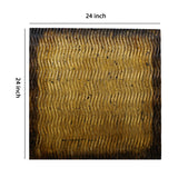 Benzara Modern Style Wood Wall Decor with Patterned Carving, Small, Gold & Brown BM205906 Gold & Brown Wood BM205906