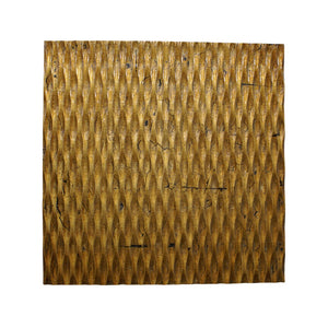 Benzara Modern Style Wooden Wall Decor with Patterned Carving, Large, Gold BM205908 Gold Wood BM205908